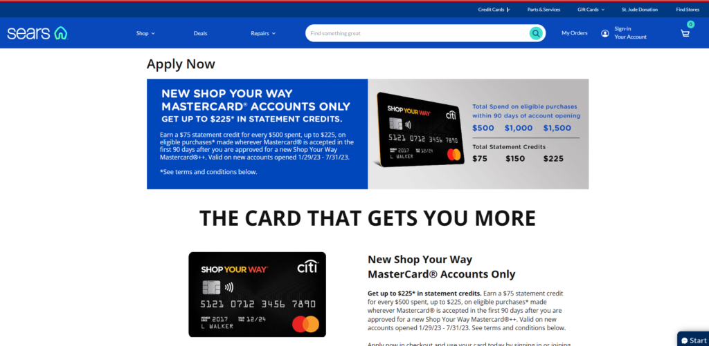 Why Choose Sears Credit Card?